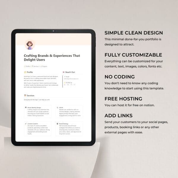 Freelance Designer Portfolio - (Notion Template) | Growithgabriel