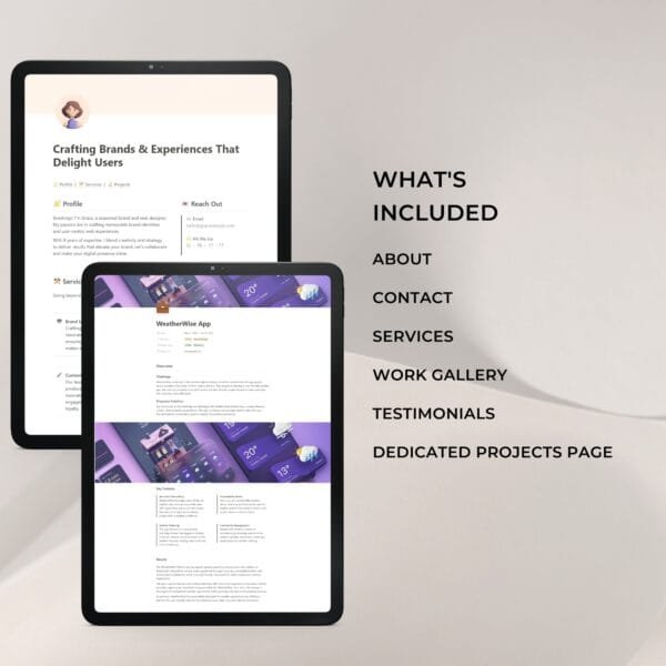 Freelance Designer Portfolio - (Notion Template) | Growithgabriel
