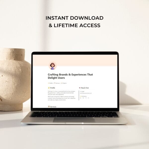 Freelance Designer Portfolio - (Notion Template) | Growithgabriel